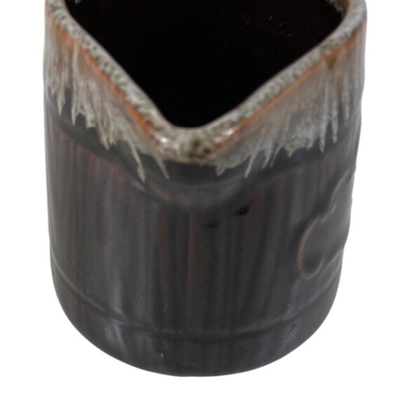 Vintage Pottery Stoneware Brown Drip Glaze Pitcher Creamer Gravy Syrup - Picture 5 of 9